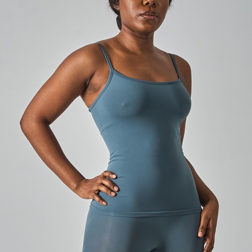 Women Solid Color Seamless Cami Top Slim Basic Layering Tank