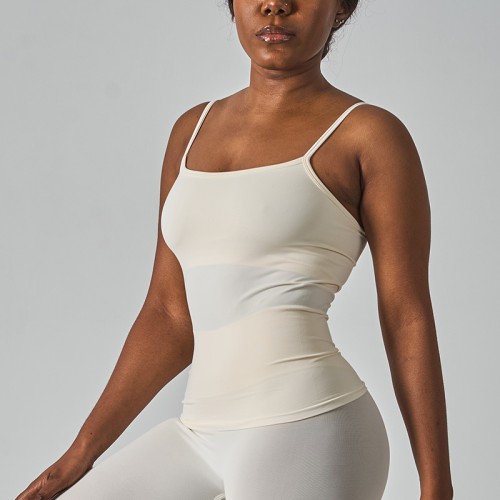 Women Solid Color Seamless Cami Top Slim Basic Layering Tank