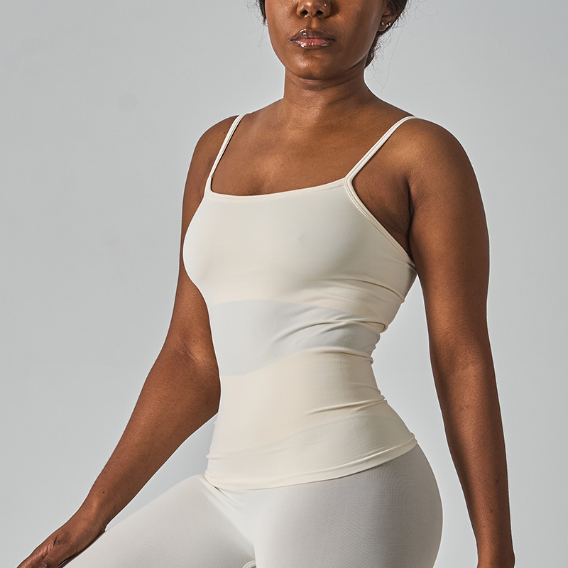 Women Solid Color Seamless Cami Top Slim Basic Layering Tank 