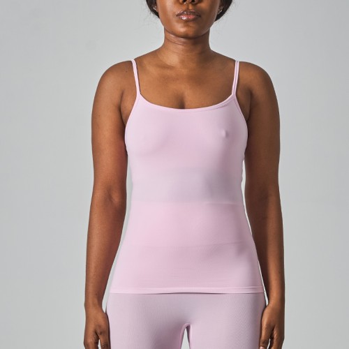 Women Solid Color Seamless Cami Top Slim Basic Layering Tank