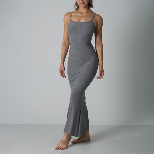 Skims Style Sleeveless Tank Maxi Dress Elastic Comfort Bodycon Evening Gown