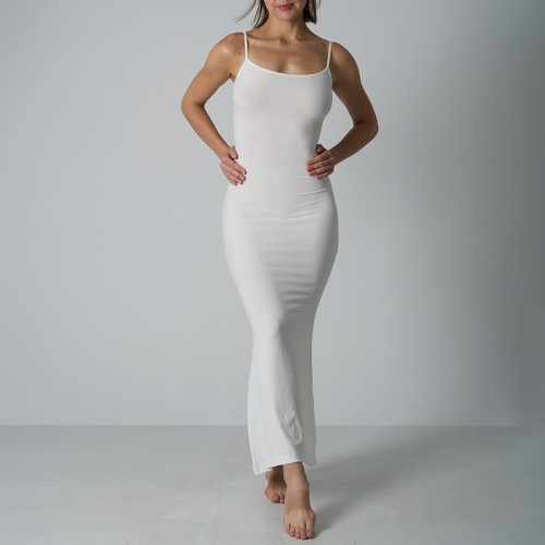 Skims Style Sleeveless Tank Maxi Dress Elastic Comfort Bodycon Evening Gown