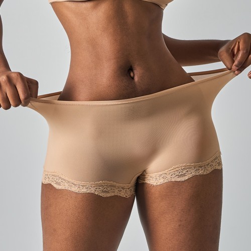 Mid Waist Sexy Hollow Out High Elastic Comfort Sports Yoga Boyshorts For Women