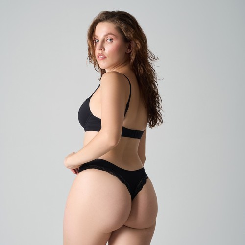 Hollow Lace Slim Fit Underwear Set For Women Daily & Night Wear